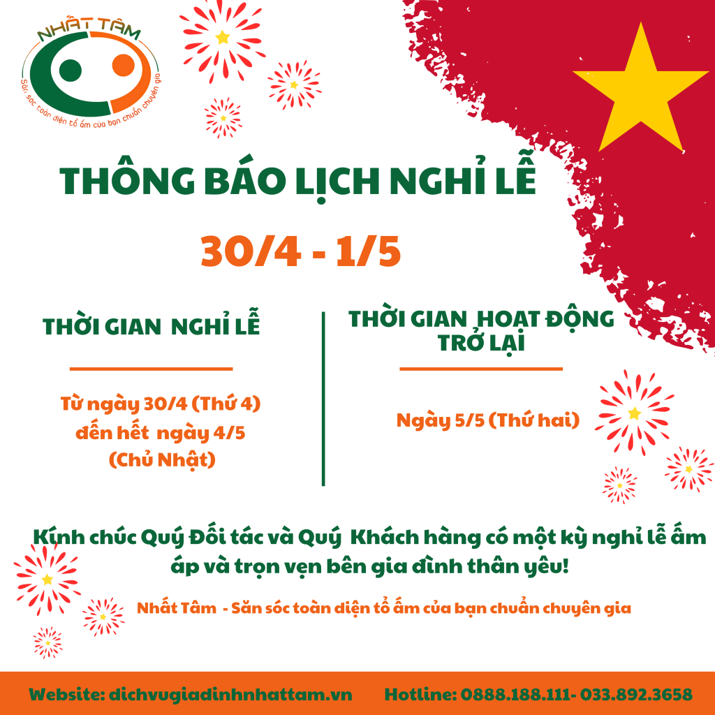 THÔNG BÁO LỊCH NGHỈ LỄ 30/4 & 1/5